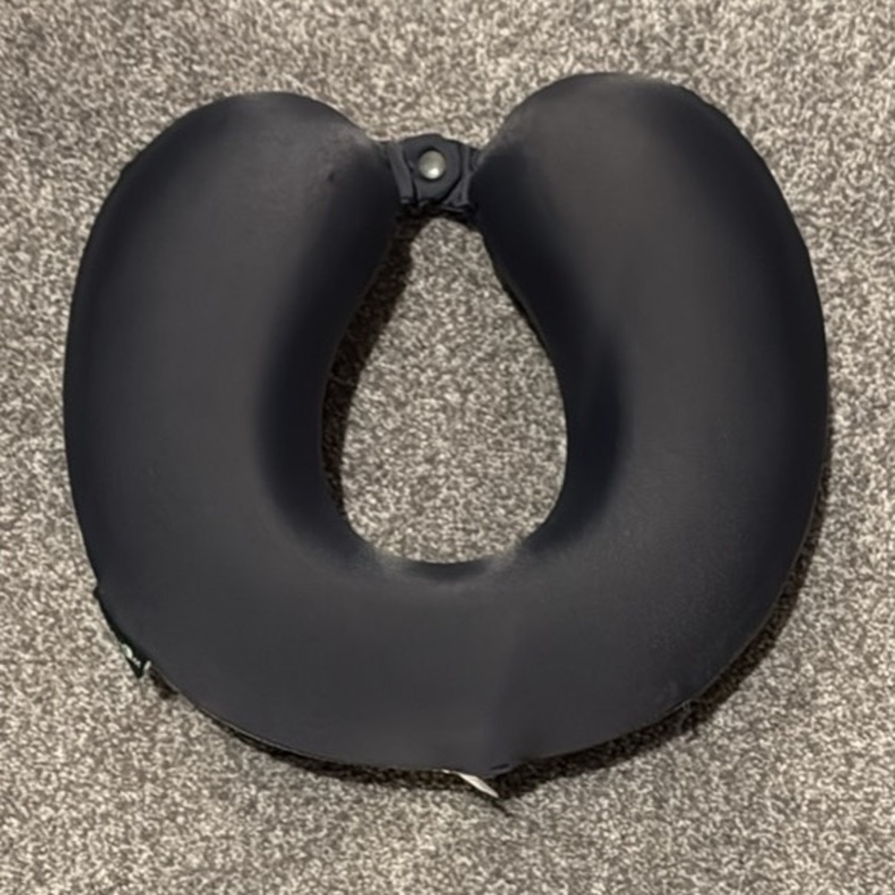 Matte Black Travel Pillow with Memory Foam Comfort